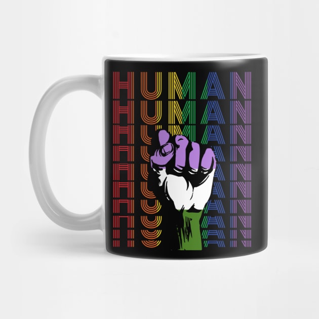 Pride LGBT Strong Hand Genderqueer human Gay Rainbow Gift by Lones Eiless